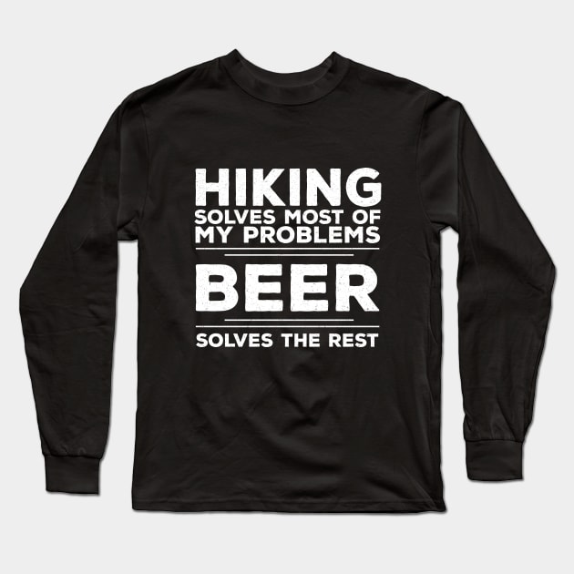 Hiker - Hiking Solves Most Of My Problems Long Sleeve T-Shirt by Kudostees